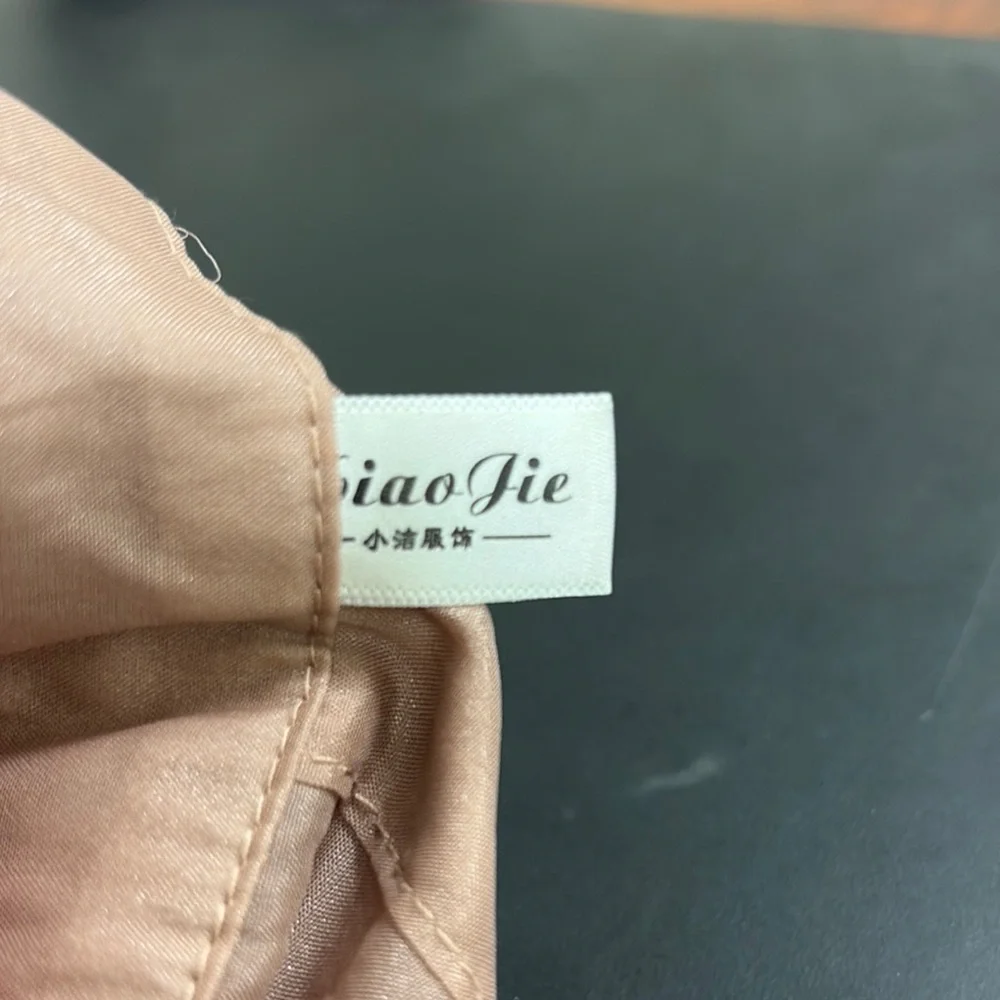 Sheer Brown Button-Up Blouse - Picture 3 of 3